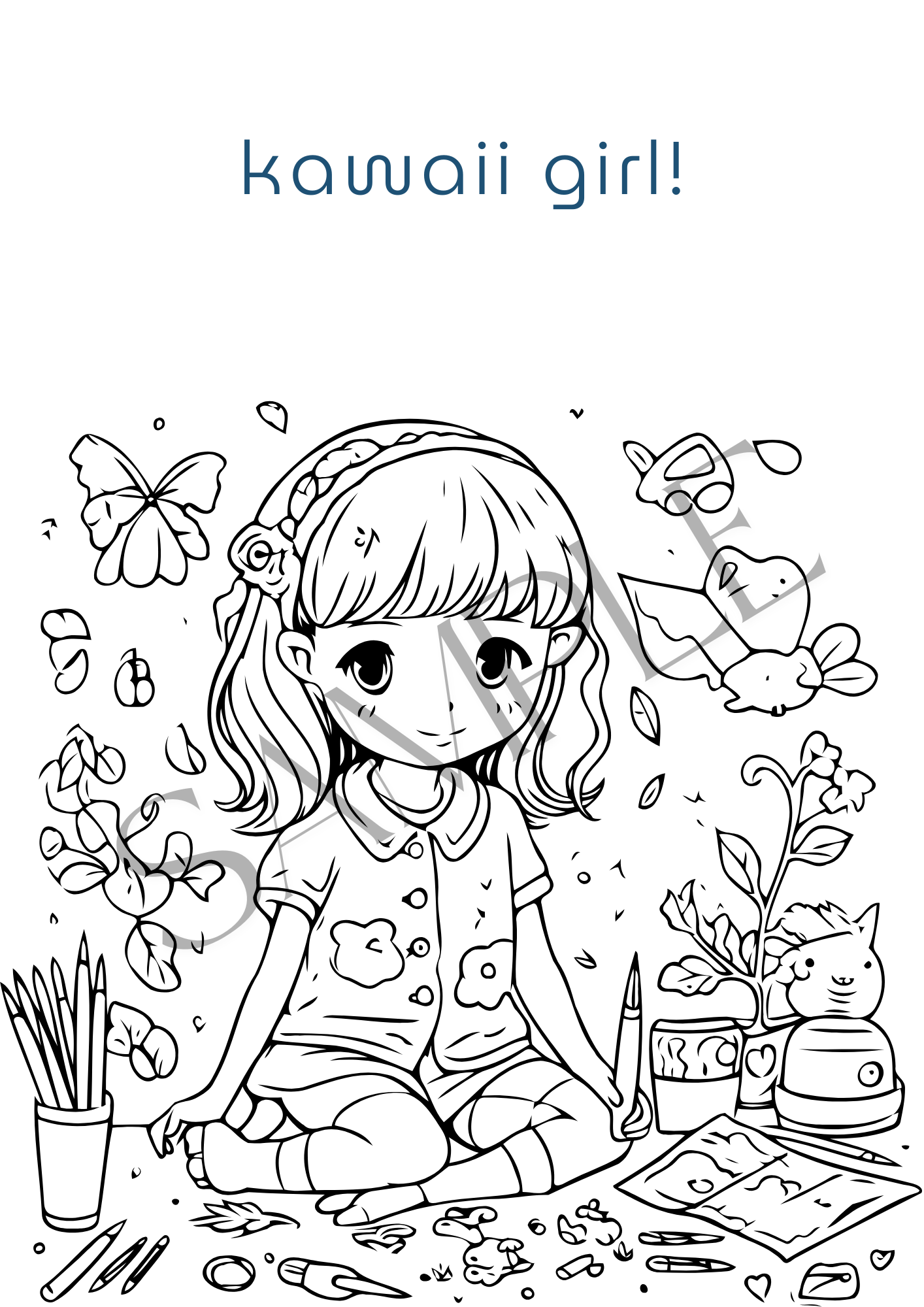 Kawaii Colouring Book