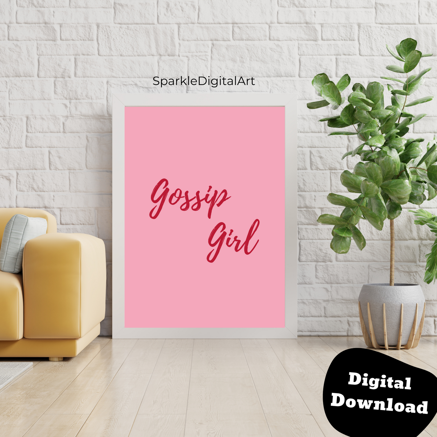 Gossip Girl Red and Pink Minimalist Set of 3 Wall Art