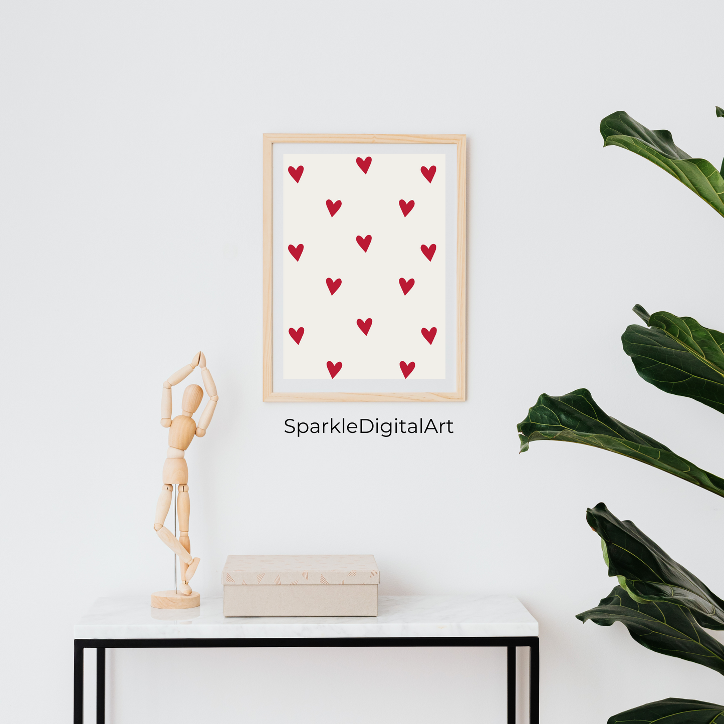 Aesthetic Printable Red Heart Wall Art
