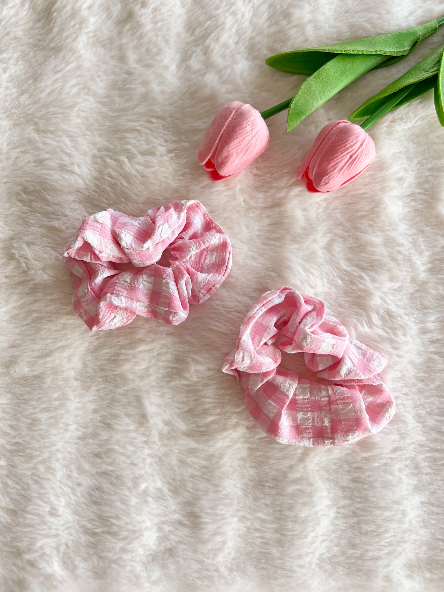 Gingham Cotton Scrunchie