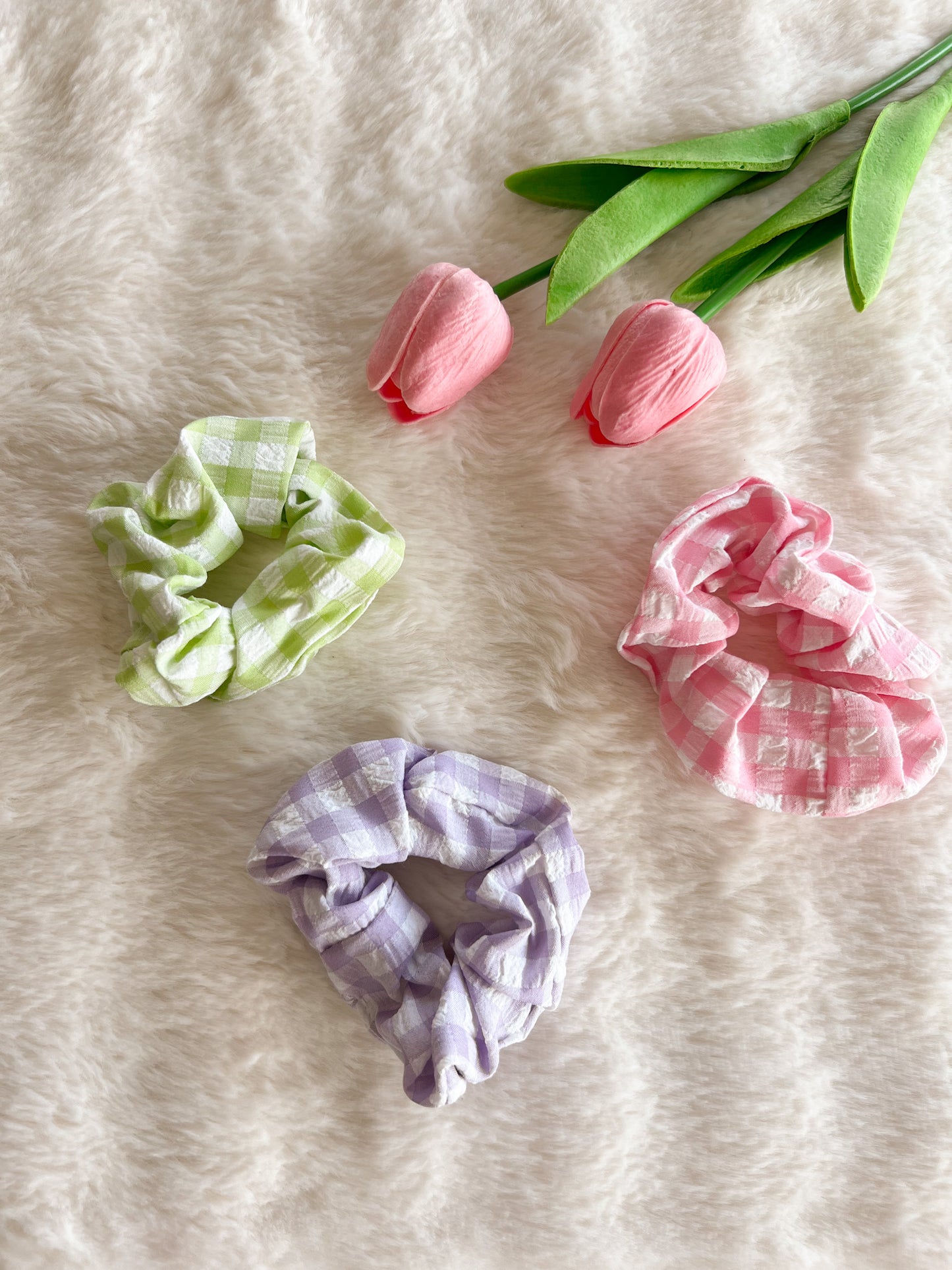 Gingham Cotton Scrunchie