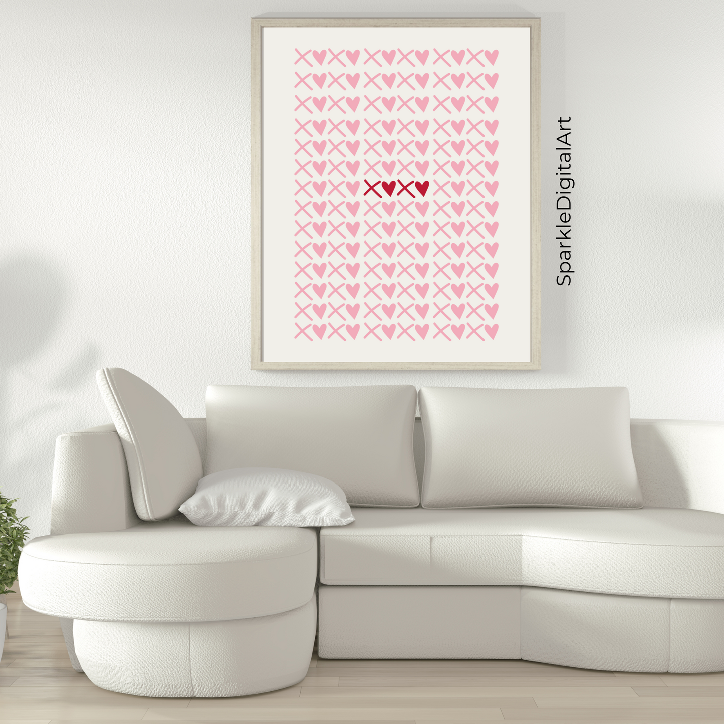 XOXO Pink and Red Wall Art