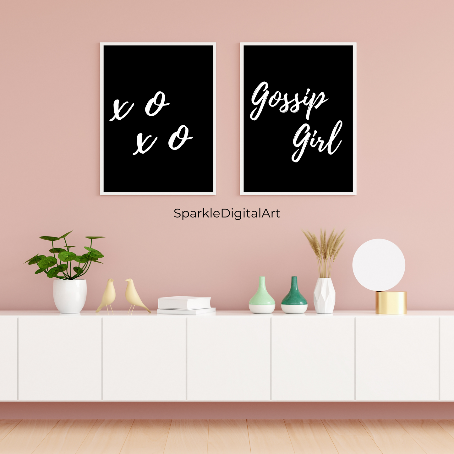 Gossip Girl Minimalist Set of 2 Black and White Wall Art