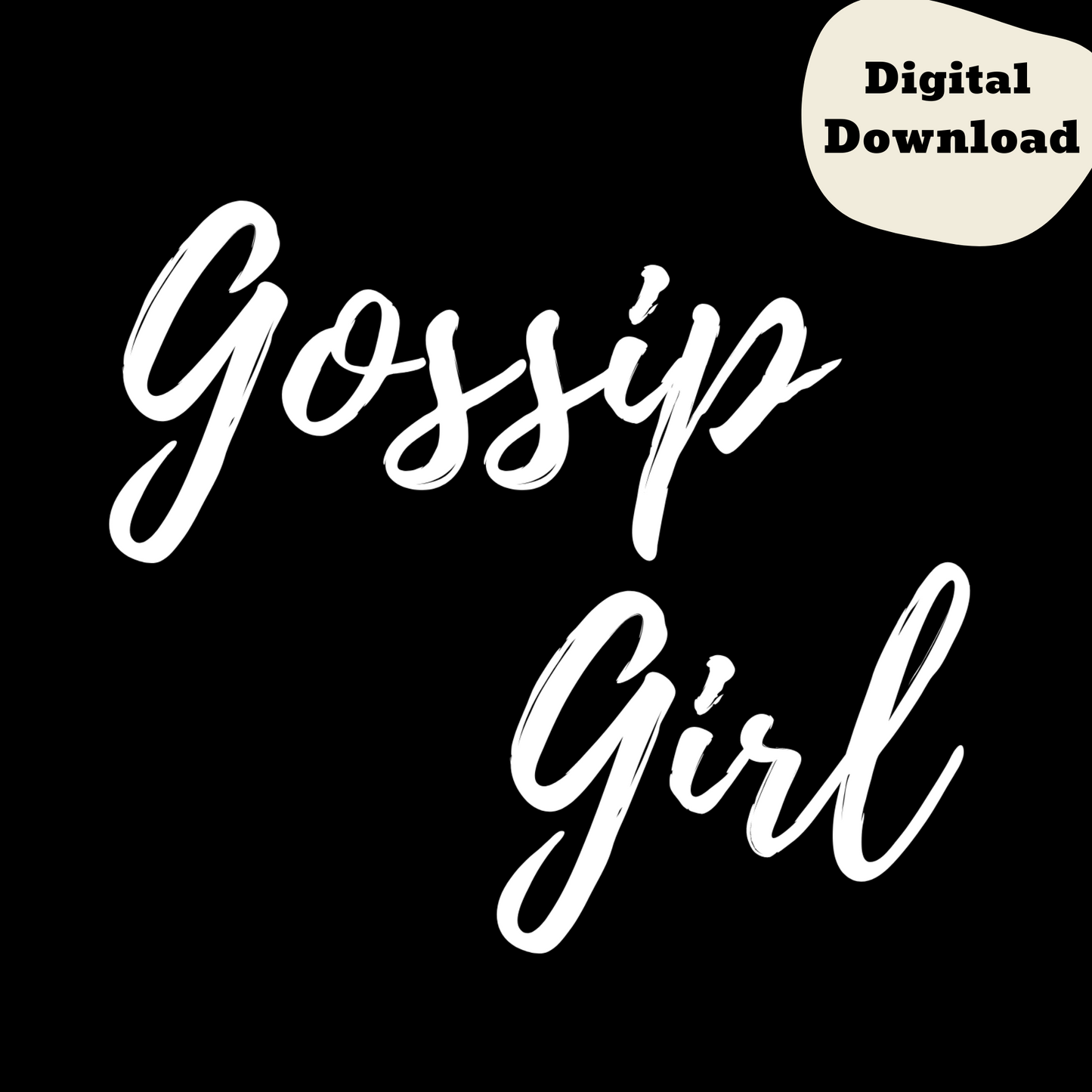 Gossip Girl Minimalist Set of 2 Black and White Wall Art