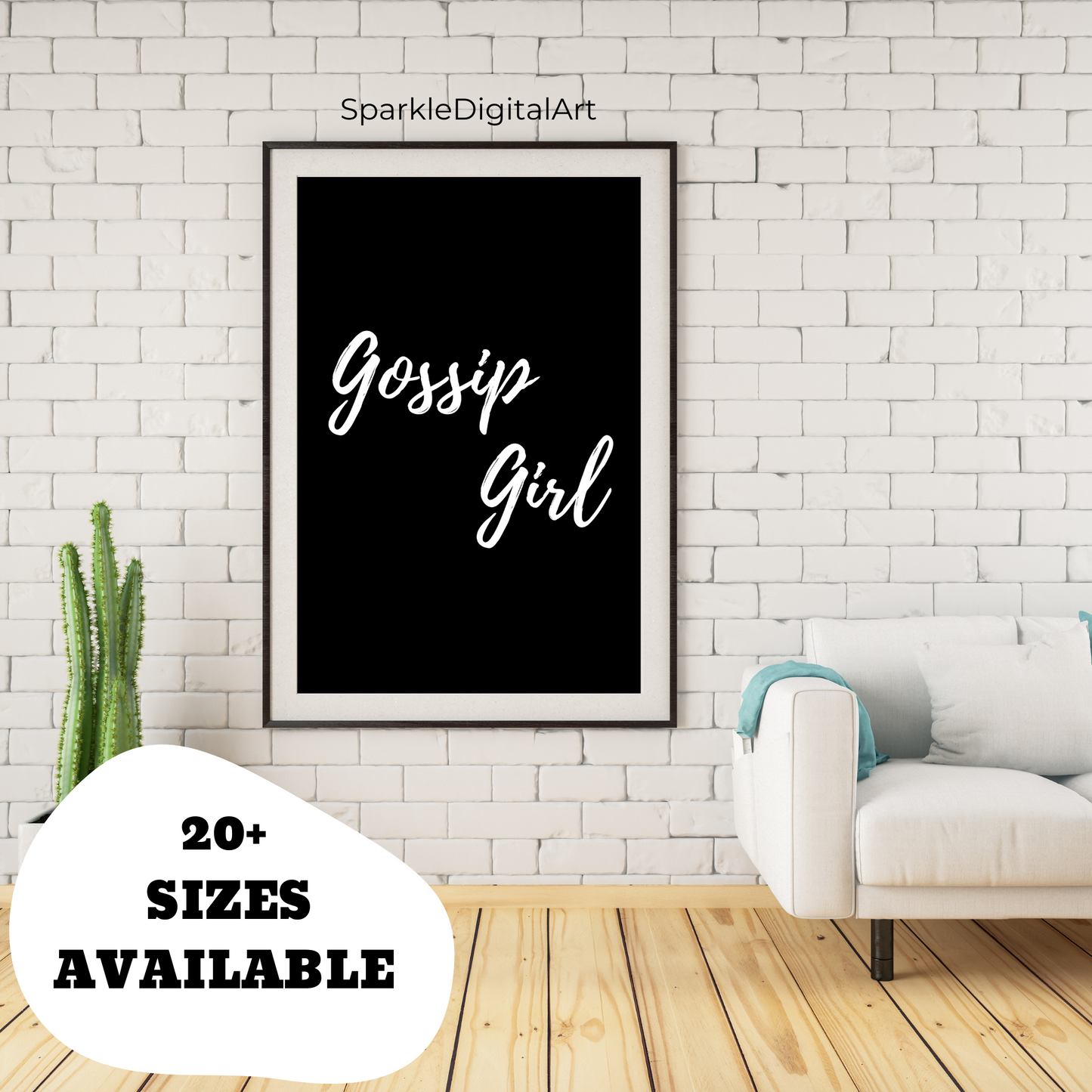 Gossip Girl Minimalist Set of 2 Black and White Wall Art